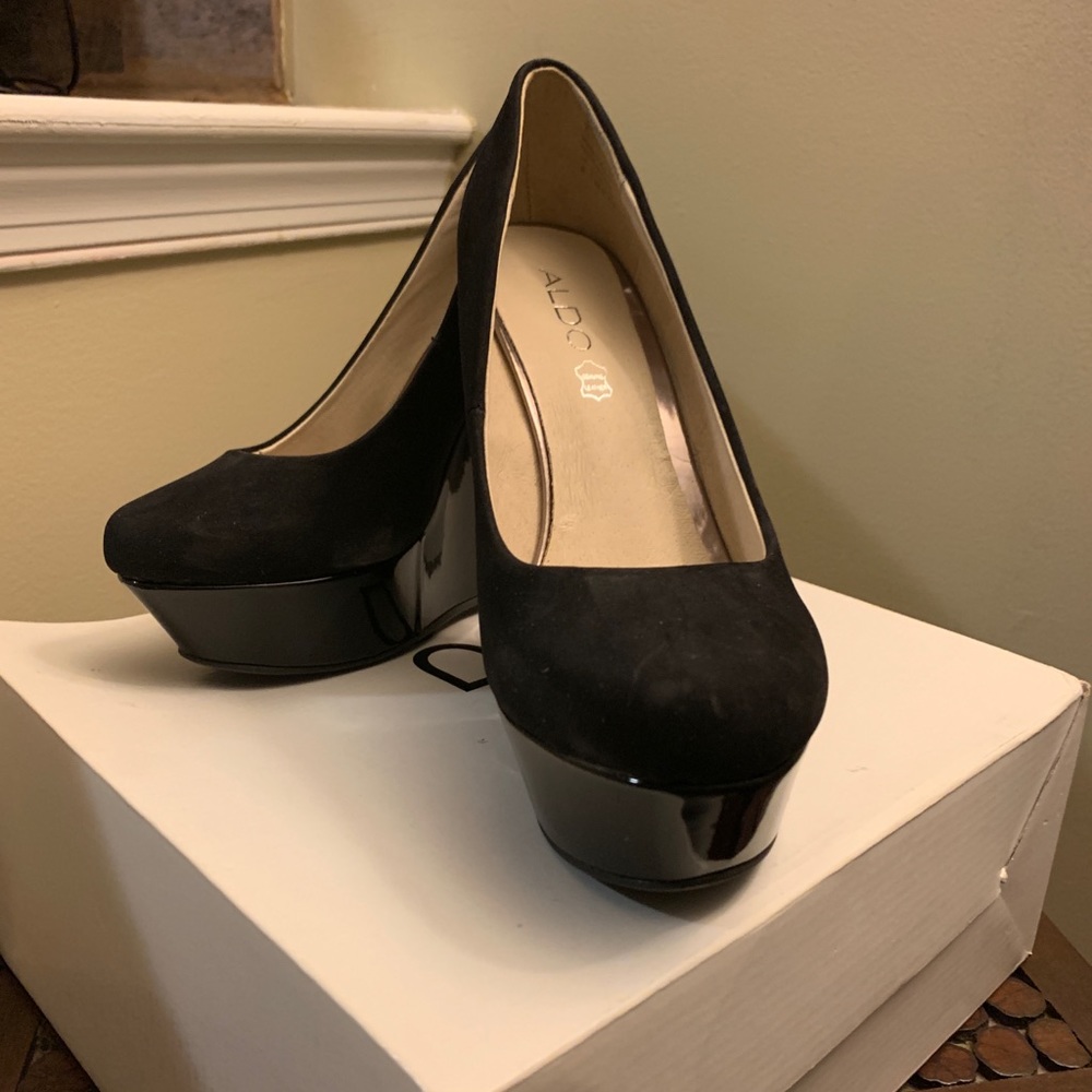 Aldo Suade/Patent Wedge Platform Heels